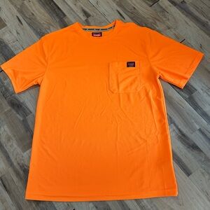 Wrangler Men's Bright Orange Workwear Short Sleeve Tee